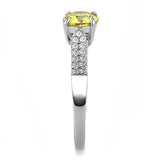 Alamode High polished (no plating) Stainless Steel Ring with AAA Grade CZ in Topaz - Alamode - Flyclothing LLC