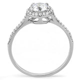 Alamode High polished (no plating) Stainless Steel Ring with AAA Grade CZ in Clear - Alamode