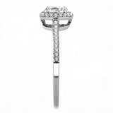 Alamode High polished (no plating) Stainless Steel Ring with AAA Grade CZ in Clear - Alamode