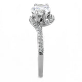 Alamode High polished (no plating) Stainless Steel Ring with AAA Grade CZ in Clear - Alamode - Flyclothing LLC