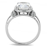 Alamode High polished (no plating) Stainless Steel Ring with Cubic in Clear - Alamode - Flyclothing LLC