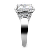 Alamode High polished (no plating) Stainless Steel Ring with Cubic in Clear - Alamode - Flyclothing LLC