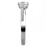Alamode High polished (no plating) Stainless Steel Ring with AAA Grade CZ in Clear - Alamode - Flyclothing LLC