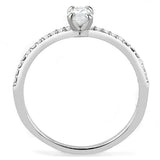 Alamode High polished (no plating) Stainless Steel Ring with Cubic in Clear - Alamode - Flyclothing LLC