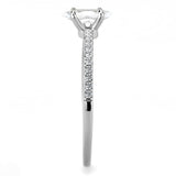 Alamode High polished (no plating) Stainless Steel Ring with Cubic in Clear - Alamode