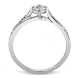 Alamode High polished (no plating) Stainless Steel Ring with AAA Grade CZ in Clear - Alamode - Flyclothing LLC