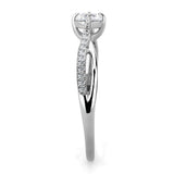 Alamode High polished (no plating) Stainless Steel Ring with AAA Grade CZ in Clear - Alamode - Flyclothing LLC