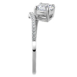Alamode High polished (no plating) Stainless Steel Ring with AAA Grade CZ in Clear - Alamode - Flyclothing LLC