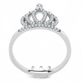 Alamode High polished (no plating) Stainless Steel Ring with AAA Grade CZ in Clear - Alamode - Flyclothing LLC
