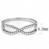Alamode High polished (no plating) Stainless Steel Ring with AAA Grade CZ in Clear - Alamode