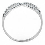 Alamode High polished (no plating) Stainless Steel Ring with AAA Grade CZ in Clear - Alamode - Flyclothing LLC