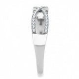 Alamode High polished (no plating) Stainless Steel Ring with AAA Grade CZ in Clear - Alamode