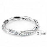 Alamode High polished (no plating) Stainless Steel Ring with AAA Grade CZ in Clear - Alamode - Flyclothing LLC