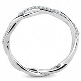 Alamode High polished (no plating) Stainless Steel Ring with AAA Grade CZ in Clear - Alamode
