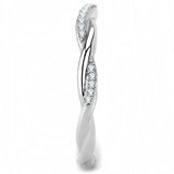 Alamode High polished (no plating) Stainless Steel Ring with AAA Grade CZ in Clear - Alamode - Flyclothing LLC