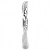 Alamode High polished (no plating) Stainless Steel Ring with AAA Grade CZ in Clear - Alamode