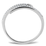 Alamode High polished (no plating) Stainless Steel Ring with AAA Grade CZ in Clear - Alamode