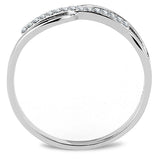 Alamode High polished (no plating) Stainless Steel Ring with AAA Grade CZ in Clear - Alamode