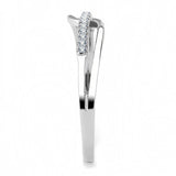 Alamode High polished (no plating) Stainless Steel Ring with AAA Grade CZ in Clear - Alamode