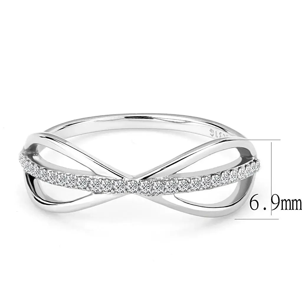 Alamode High polished (no plating) Stainless Steel Ring with AAA Grade CZ in Clear - Alamode - Flyclothing LLC