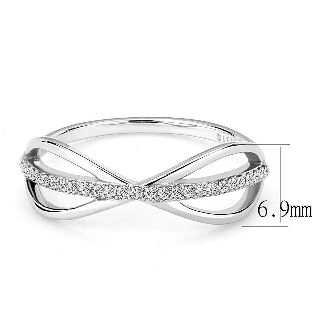 Alamode High polished (no plating) Stainless Steel Ring with AAA Grade CZ in Clear - Alamode - Flyclothing LLC