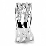 Alamode High polished (no plating) Stainless Steel Ring with AAA Grade CZ in Clear - Alamode - Flyclothing LLC