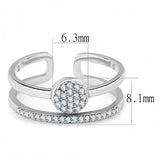 Alamode High polished (no plating) Stainless Steel Ring with AAA Grade CZ in Clear - Alamode