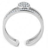 Alamode High polished (no plating) Stainless Steel Ring with AAA Grade CZ in Clear - Alamode