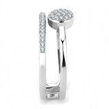 Alamode High polished (no plating) Stainless Steel Ring with AAA Grade CZ in Clear - Alamode
