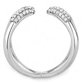 Alamode High polished (no plating) Stainless Steel Ring with AAA Grade CZ in Clear - Alamode