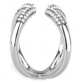 Alamode High polished (no plating) Stainless Steel Ring with AAA Grade CZ in Clear - Alamode