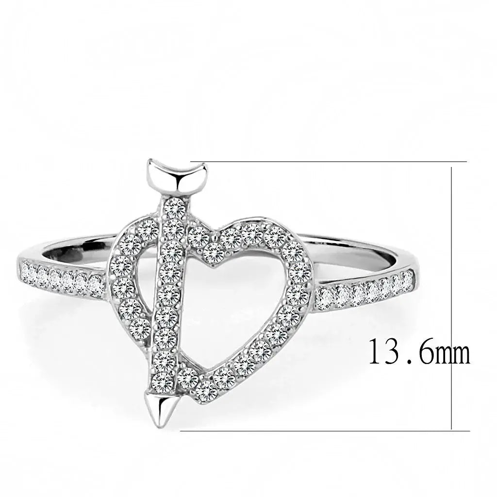 Alamode High polished (no plating) Stainless Steel Ring with AAA Grade CZ in Clear - Alamode - Flyclothing LLC