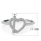 Alamode High polished (no plating) Stainless Steel Ring with AAA Grade CZ in Clear - Alamode