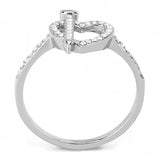 Alamode High polished (no plating) Stainless Steel Ring with AAA Grade CZ in Clear - Alamode
