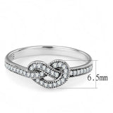 Alamode High polished (no plating) Stainless Steel Ring with AAA Grade CZ in Clear - Alamode