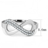 Alamode High polished (no plating) Stainless Steel Ring with AAA Grade CZ in Clear - Alamode - Flyclothing LLC