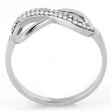 Alamode High polished (no plating) Stainless Steel Ring with AAA Grade CZ in Clear - Alamode - Flyclothing LLC