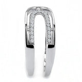 Alamode High polished (no plating) Stainless Steel Ring with AAA Grade CZ in Clear - Alamode - Flyclothing LLC