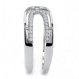 Alamode High polished (no plating) Stainless Steel Ring with AAA Grade CZ in Clear - Alamode