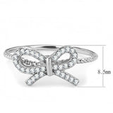Alamode High polished (no plating) Stainless Steel Ring with AAA Grade CZ in Clear - Alamode
