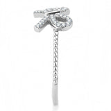 Alamode High polished (no plating) Stainless Steel Ring with AAA Grade CZ in Clear - Alamode