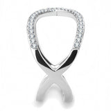 Alamode High polished (no plating) Stainless Steel Ring with AAA Grade CZ in Clear - Alamode