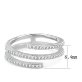 Alamode High polished (no plating) Stainless Steel Ring with AAA Grade CZ in Clear - Alamode - Flyclothing LLC