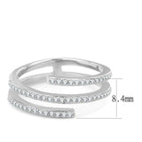 Alamode High polished (no plating) Stainless Steel Ring with AAA Grade CZ in Clear - Alamode - Flyclothing LLC