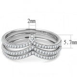 Alamode High polished (no plating) Stainless Steel Ring with AAA Grade CZ in Clear - Alamode