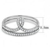 Alamode High polished (no plating) Stainless Steel Ring with AAA Grade CZ in Clear - Alamode