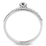 Alamode High polished (no plating) Stainless Steel Ring with AAA Grade CZ in Clear - Alamode - Flyclothing LLC