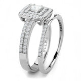 Alamode High polished (no plating) Stainless Steel Ring with AAA Grade CZ in Clear - Alamode - Flyclothing LLC