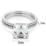 Alamode High polished (no plating) Stainless Steel Ring with Cubic in Clear - Alamode - Flyclothing LLC