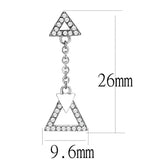 Alamode High polished (no plating) Stainless Steel Earrings with AAA Grade CZ in Clear - Alamode - Flyclothing LLC